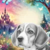 A4-sized high-resolution printable fantasy and fairytale-themed background