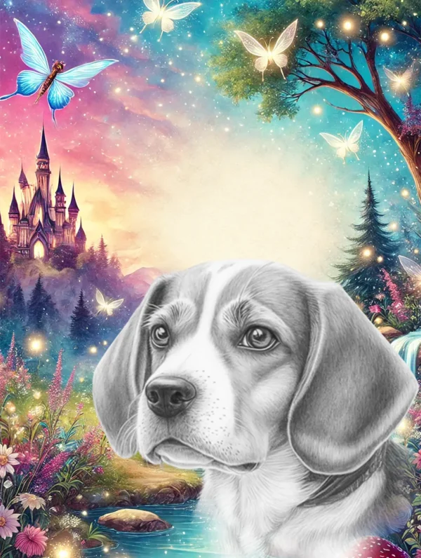 A4-sized high-resolution printable fantasy and fairytale-themed background