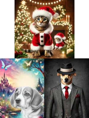 Exclusive Pet Portrait Bundle – Christmas, Fairytale, & Vintage Looks